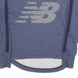 NEW BALANCE Womens Blue XS Crew Neck Sweatshirt Cotton Blend Pullover Logo