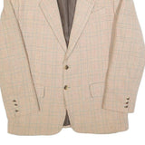 Mens Beige Check Wool Blend Classic Button Jacket M Tailored Blazer