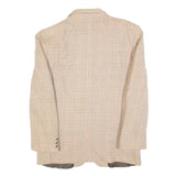 Mens Beige Check Wool Blend Classic Button Jacket M Tailored Blazer