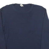 DICKIES Mens Blue Long Sleeve Crew Neck Cotton Blend T-Shirt L Workwear