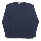DICKIES Mens Blue Long Sleeve Crew Neck Cotton Blend T-Shirt L Workwear