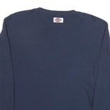 DICKIES Mens Blue Long Sleeve Crew Neck Cotton Blend T-Shirt L Workwear