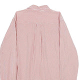 TOMMY HILFIGER Mens Red & White Check Shirt M Long Sleeve Cotton Classic Fit