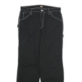 DICKIES Mens Black Cotton Regular Straight Trousers W32 L32 Workwear Utility