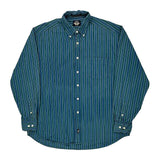 Dockers Striped Shirt - Large Blue Cotton