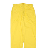 Mens Yellow Relaxed Fit Cotton Blend Zip Trousers W27 L31 Casual Comfort