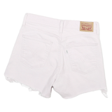 LEVI'S Mens White Denim Cut-Off Shorts M W26 Frayed Hem Casual Summer
