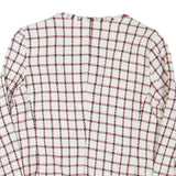ZARA BASIC Womens White & Red Checked Classic Jacket M Cotton Blend Tweed