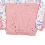 SPORTS Womens Pink & Multi Colour Nylon Zip Jacket S Vintage Geometric Pattern