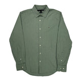 Tommy Hilfiger Striped Shirt - Small Green Cotton