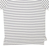 POLO RALPH LAUREN Mens White & Navy Striped Short Sleeve Polo Shirt L Cotton