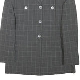 MAX MARA Womens Grey Check Wool Blend Blazer Jacket XS Tailored Classic Button