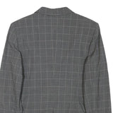 MAX MARA Womens Grey Check Wool Blend Blazer Jacket XS Tailored Classic Button