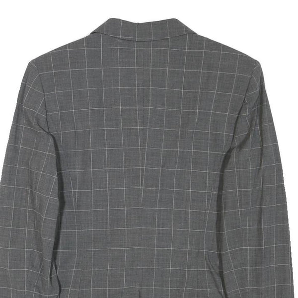 MAX MARA Womens Grey Check Wool Blend Blazer Jacket XS Tailored Classic Button