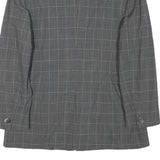 MAX MARA Womens Grey Check Wool Blend Blazer Jacket XS Tailored Classic Button