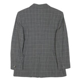 MAX MARA Womens Grey Check Wool Blend Blazer Jacket XS Tailored Classic Button