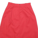 TREVIRA Womens Red Wool Blend Pleated Midi Skirt XS Elegant Classic