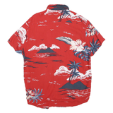 CLOCKHOUSE Mens Red Hawaiian Shirt M Tropical Floral Cotton Blend Summer