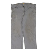 CARHARTT Mens Regular Fit Grey Cotton Blend Jeans W33 L30 Workwear Zip Closure