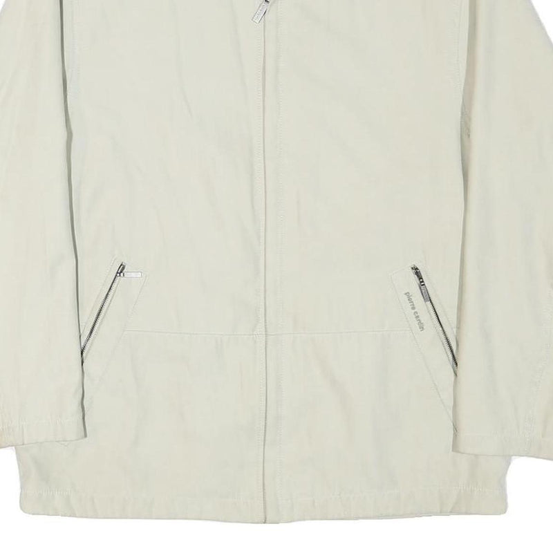 PIERRE CARDIN Mens Cream Zip Jacket M Polyester Blend Plain Casual Lightweight