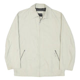 PIERRE CARDIN Mens Cream Zip Jacket M Polyester Blend Plain Casual Lightweight