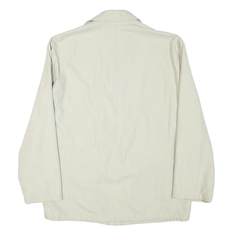 PIERRE CARDIN Mens Cream Zip Jacket M Polyester Blend Plain Casual Lightweight