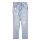 LEVI'S 501S Womens Jeans Blue Regular Straight Denim Light W25 L28 Distressed