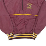 VICTORY Mens Maroon & Yellow Baseball Track Jacket L Polyester Blend Plain Zip