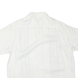 CARIBBEAN Mens White XL Embroidered Cotton Blend Shirt Casual Summer Holiday