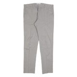 REISS Womens Slim Grey Cotton Blend Slim Straight Trousers W36 L32