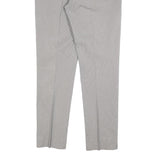REISS Womens Slim Grey Cotton Blend Slim Straight Trousers W36 L32
