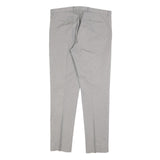 REISS Womens Slim Grey Cotton Blend Slim Straight Trousers W36 L32
