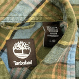Timberland Checked Flannel Shirt - Large Blue Cotton