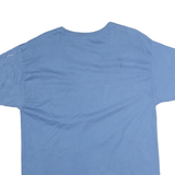 HANES Mens Blue Plain T-Shirt L Short Sleeve Crew Neck Cotton ComfortSoft