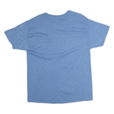 HANES Mens Blue Plain T-Shirt L Short Sleeve Crew Neck Cotton ComfortSoft