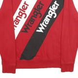 WRANGLER Mens Red & Black Logo Crew Neck Sweatshirt L Cotton Blend Casual