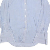 SHANGHAI Mens Blue & White Stripe Shirt S Classic Cotton Blend Long Sleeve