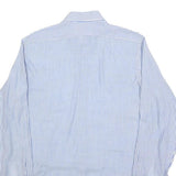 SHANGHAI Mens Blue & White Stripe Shirt S Classic Cotton Blend Long Sleeve