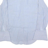 SHANGHAI Mens Blue & White Stripe Shirt S Classic Cotton Blend Long Sleeve