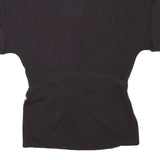 GAP Womens Black Plain Cotton Blend Wrap Jumper S Knitwear Lightweight Stylish