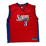 Philadelphia 76Ers Reebok #3 Iverson Jersey - 2XL Red Polyester