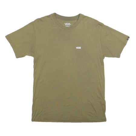 VANS Mens Green S Short Sleeve Crew Neck Classic Fit Minimalist Cotton Blend