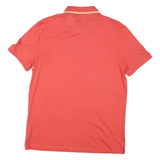 CALVIN KLEIN Mens Red & Yellow Stripe Short Sleeve Polo Shirt M Cotton Casual