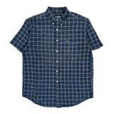 Chaps Ralph Lauren Checked Short Sleeve Shirt - Large Blue Cotton