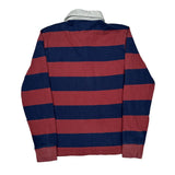 Patagonia Striped Rugby Shirt - Medium Blue Cotton