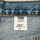 Levis Denim Shorts - 33W 9L Blue Cotton