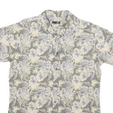JOHN ADAMS Mens Grey Cream Floral Print Cotton Blend Shirt M Summer Casual