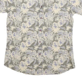 JOHN ADAMS Mens Grey Cream Floral Print Cotton Blend Shirt M Summer Casual