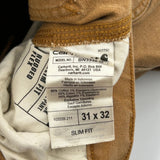 Carhartt Slim Fit Carpenter Trousers - 31W 30L Brown Cotton