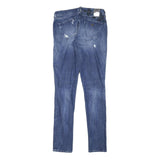 GUESS Womens Jeans Blue Slim Skinny Denim Medium W28 L31 Floral Embroidered